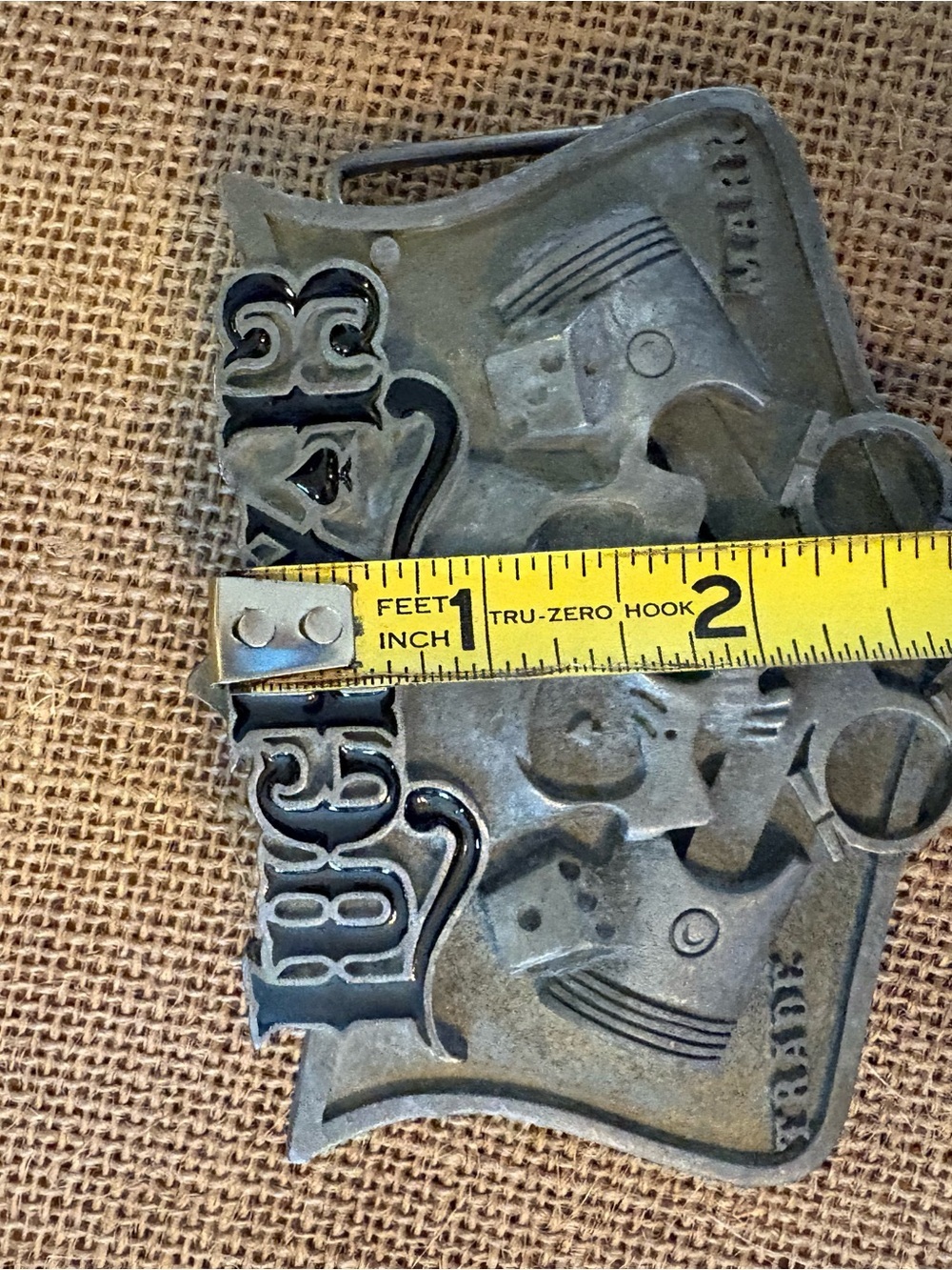 Lucky 13 Skull Crossbones Metal Belt Buckle Silver/Black Goth Skeleton Theme - Picture 15 of 15
